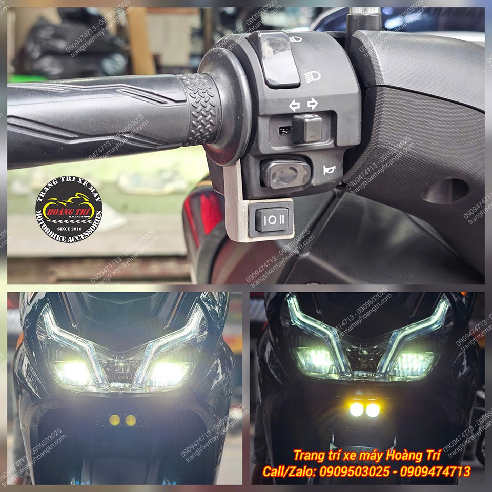 Yamaha Lexi 155 được nâng cấp đèn M10 Ultra kèm công tắc điều khiển