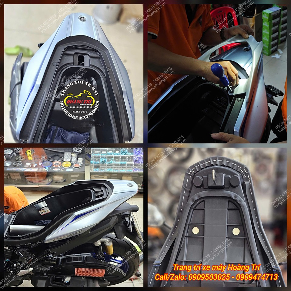 Hình ảnh ghi lại quá trình lắp đặt và độ chế cản sau cho xe NVX V3