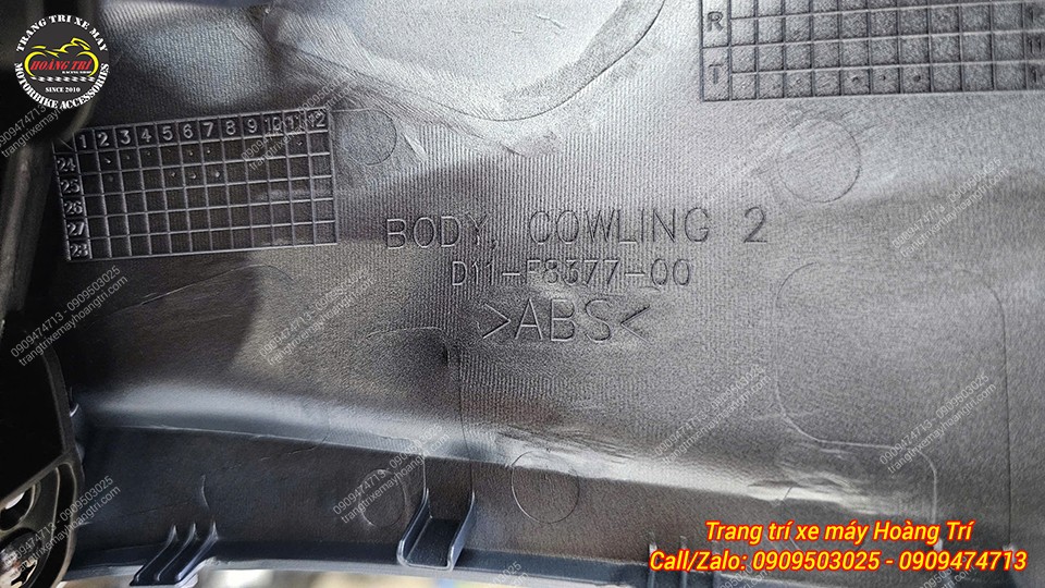 Nhựa trong ốp mặt nạ - ký hiệu Body Cowling 2, chất liệu ABS zin theo xe