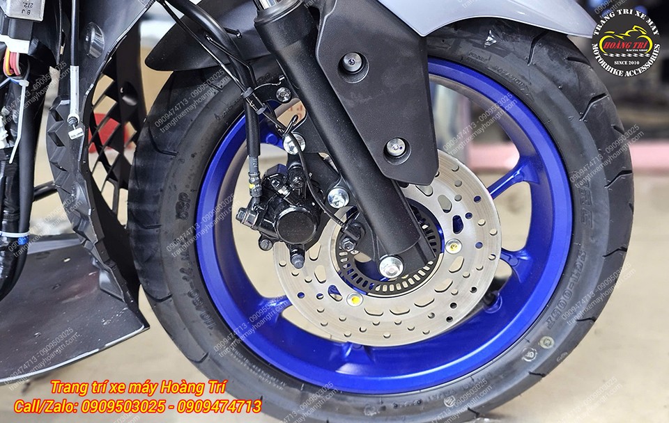 Toàn cảnh dàn chân trước chuẩn zin được trang bị phanh ABS 1 kênh cho NVX V3
