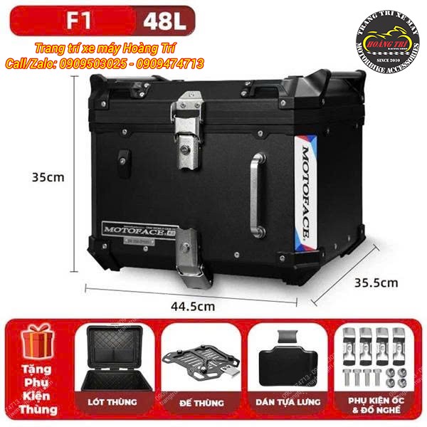 Kích thước thùng MotoFace mang lại không gian rộng với bề ngang đạt 44.5cm