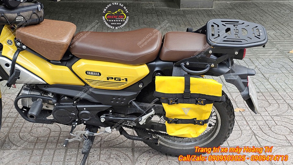 Anh khách còn trang bị thêm pát cho PG-1 để gắn túi treo hông MotoWolf MDL0715