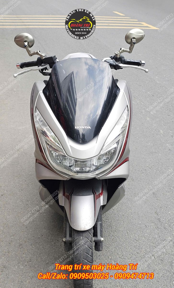 Thay đổi nhẹ ở khu vực tay lái PCX sau khi lắp cặp kính hậu H2C Mouse-V6