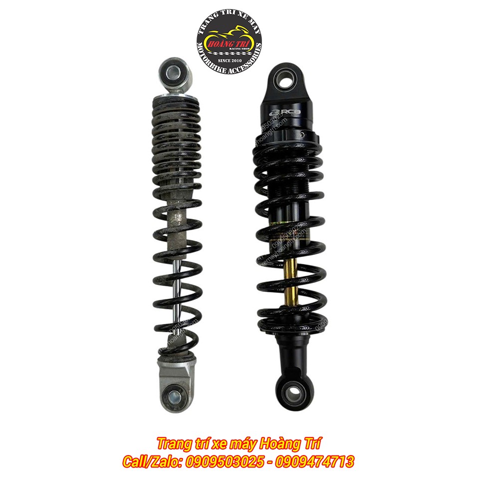 So sánh giữa phuộc zin 295mm và phuộc RCB C-Series 275mm để thấy sự khác biệt