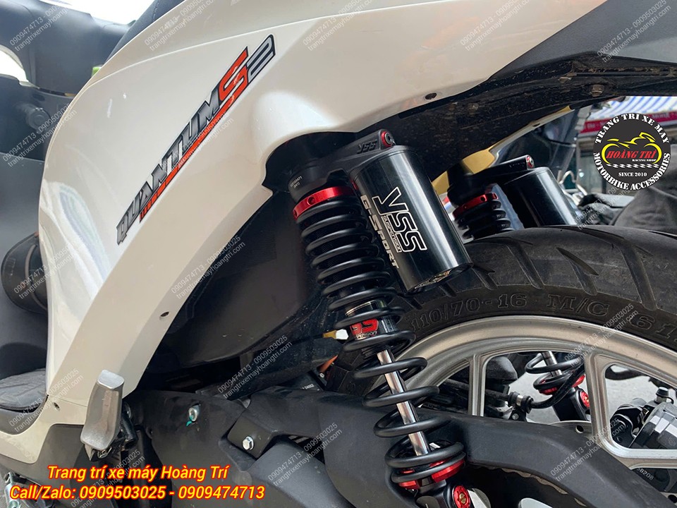Phuộc YSS G-Sport 380mm lắp trên Quantum S2, giúp đuôi xe cao hơn phuộc zin