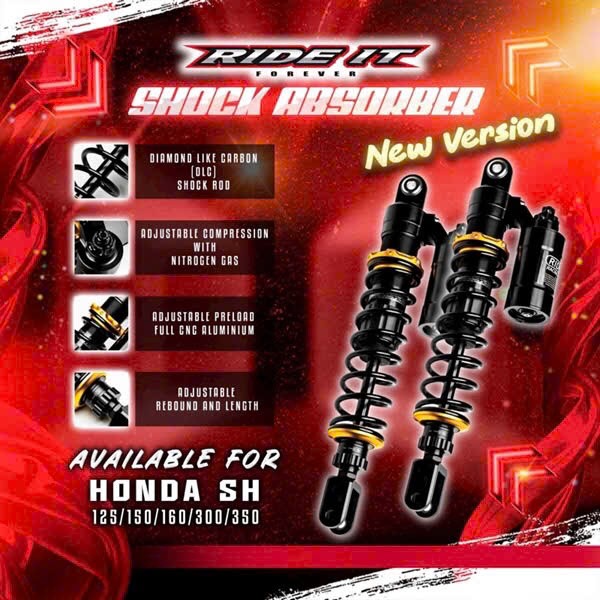 Phuộc sau bình dầu Ride it chính hãng gắn chuẩn dành cho SH 125/150/160/300/350