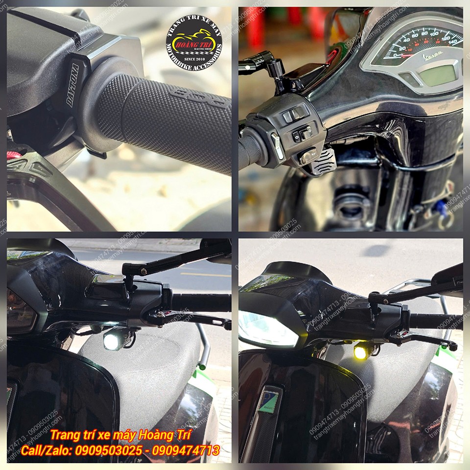 Chiếc Vespa Sprint đã được trang bị cùm công tắc Daytona cùng đèn M10 Ultra