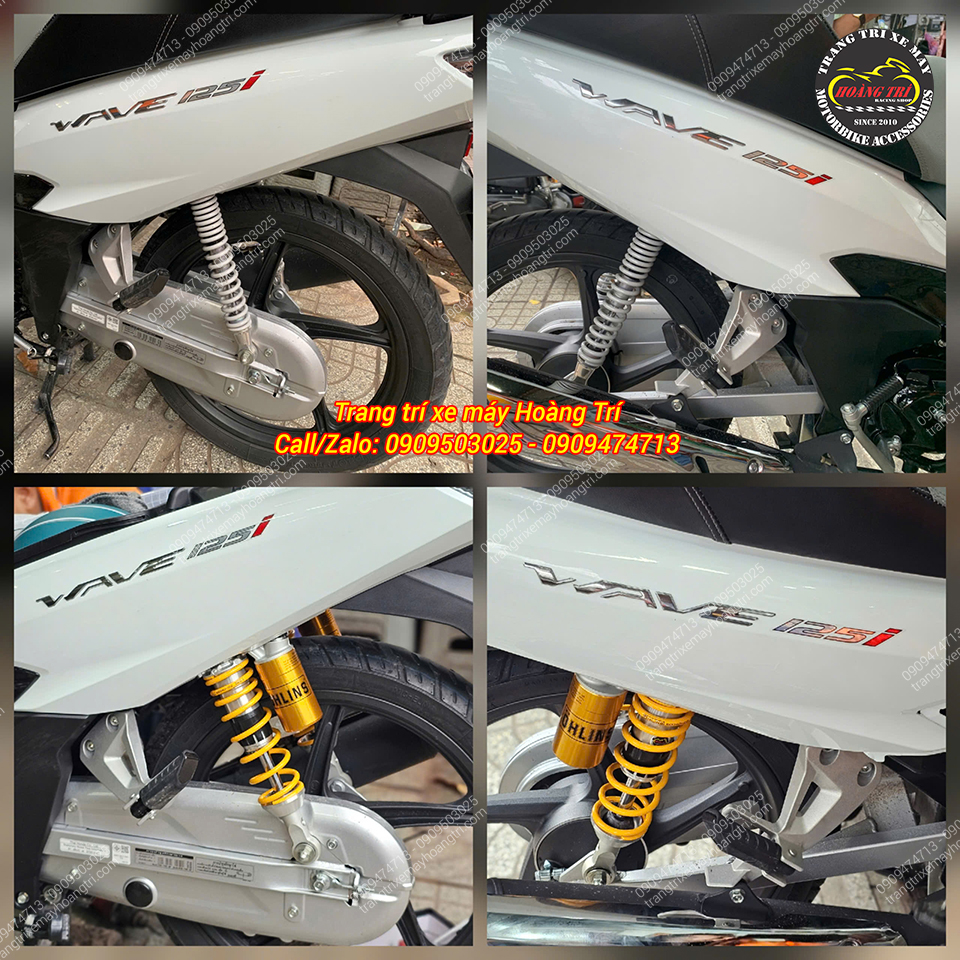 Vẻ đẹp ngoại hình của xe Wave 125i nổi bật hơn với cặp phuộc Ohlins HO343 chính hãng