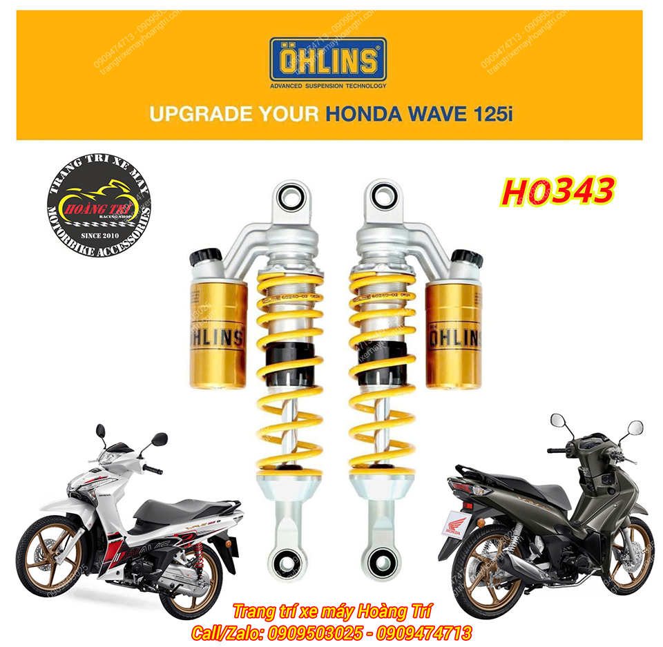 Phuộc Ohlins HO343 dành cho Wave 125i Thái Lan - hàng chính hãng Ohlins