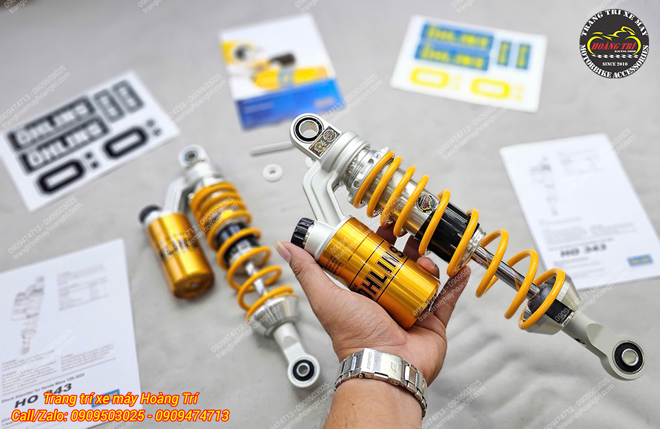 Gam màu vàng gold đặc trưng - Dấu ấn quen thuộc của dòng phuộc Ohlins chính hãng