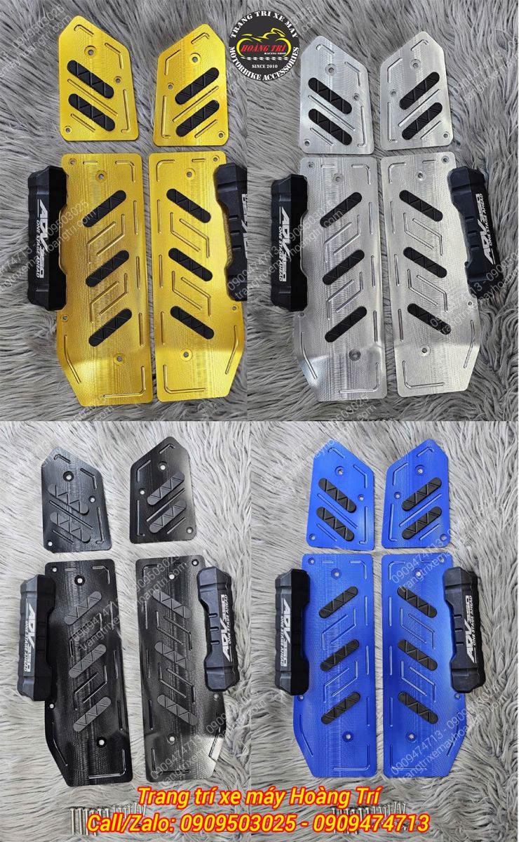 Bốn bộ thảm để chân ADV 350 với đủ màu: vàng, bạc, đen và xanh, giúp khách hàng dễ lựa chọn