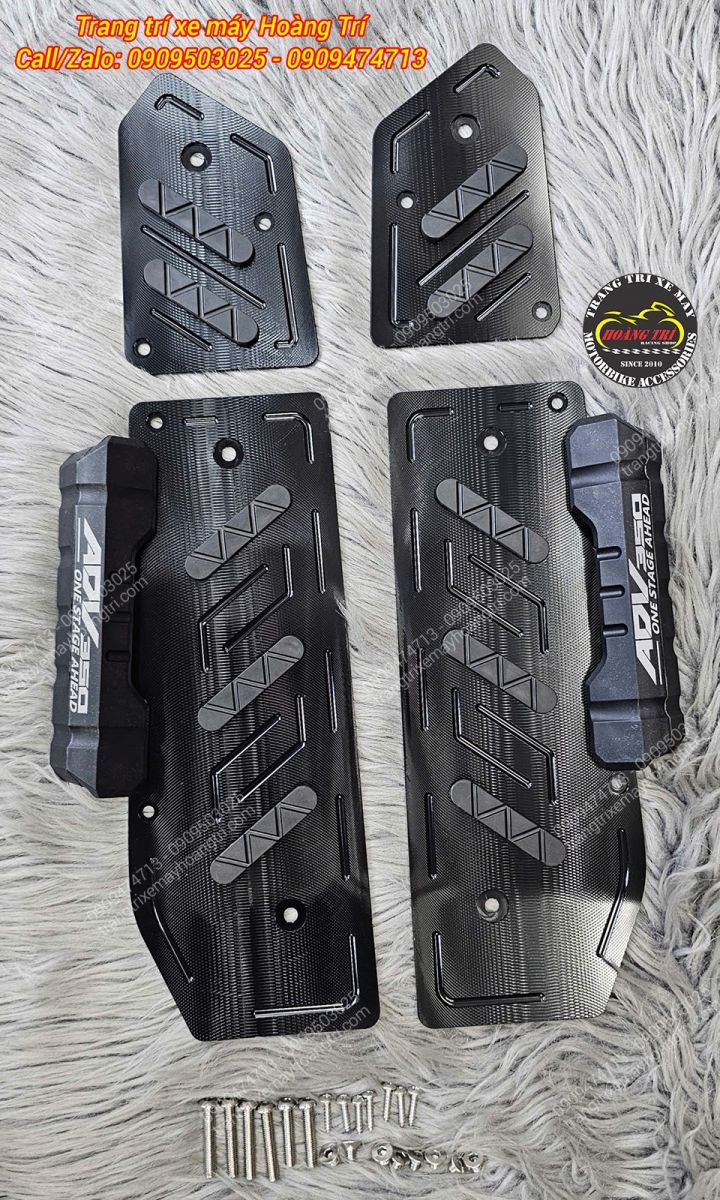 Thảm để chân ADV 350 nhôm CNC màu đen sang trọng - mạnh mẽ,chống trượt an toàn, bền bỉ