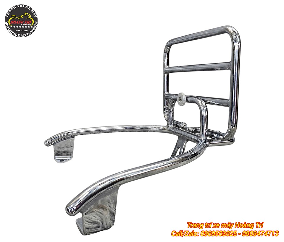 Baga sau Giorno chất liệu inox bóng loáng, đi kèm tựa lưng thoải mái cho người ngồi sau