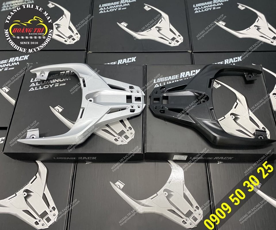 Cận cảnh hai mẫu baga sau nhôm đúc (bạc và đen) cho xe Giorno 125