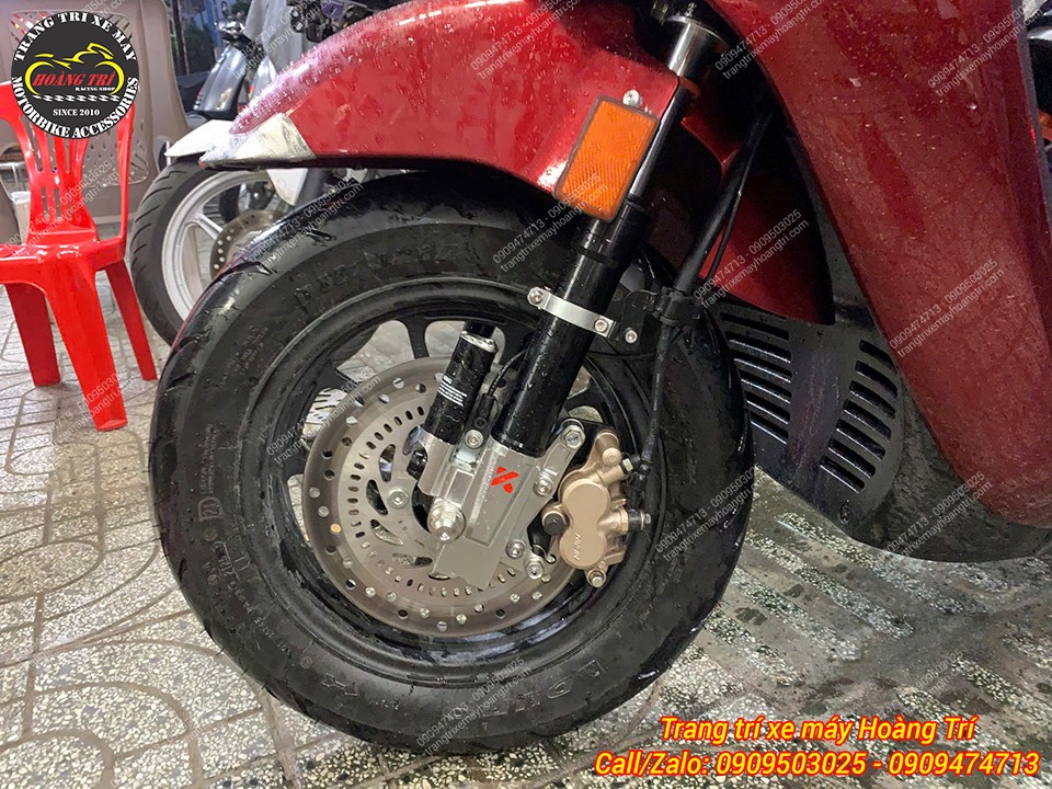 Phuộc Kingham nhôm CNC hoàn thiện trên Giorno 125 giúp tăng thẩm mỹ và độ ổn định