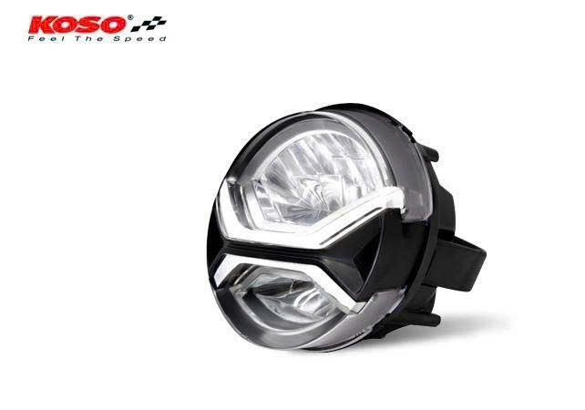 Cụm đèn pha LED KOSO Vespa GTS chính hãng, thiết kế tròn hiện đại, ánh sáng sắc nét