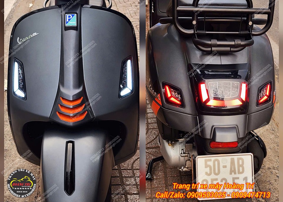 Tổng thể Vespa GTS trang bị trọn bộ đèn LED xi nhan trước sau, ngoại hình nổi bật và sang trọng