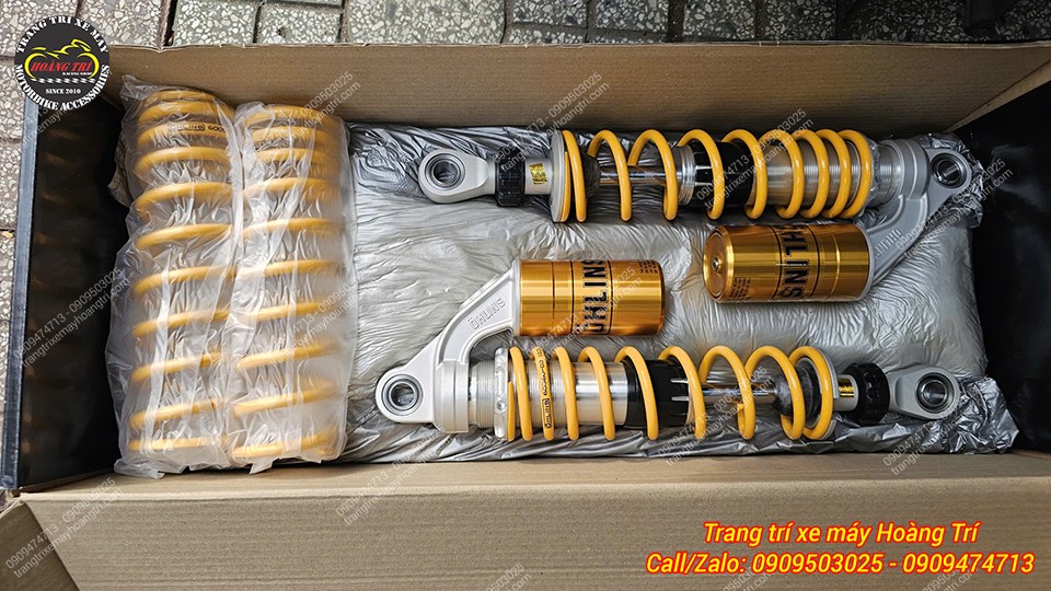 Full bộ phuộc Ohlins HO647 bình dầu chính hãng, đóng hộp đầy đủ, sẵn sàng lắp cho Medley