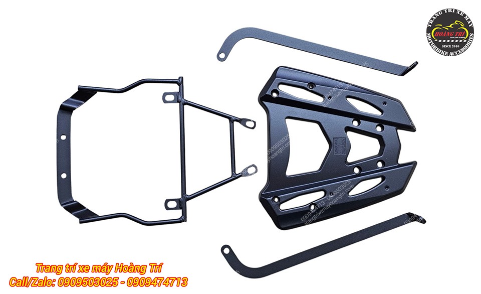 Các chi tiết baga monorack NVX tách rời, gia công chắc chắn, sơn tĩnh điện đen bền đẹp