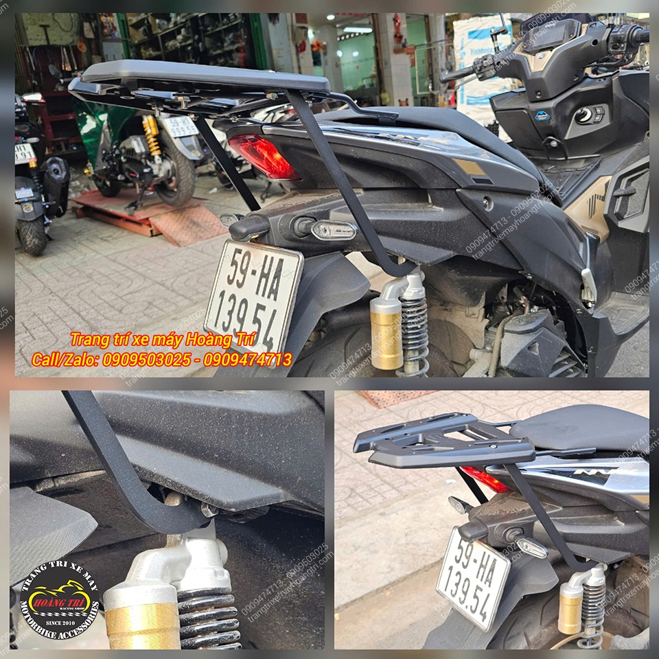 Cận cảnh pát lắp của baga monorack NVX gắn thực tế, pát cao, lắp chắc chắn, chịu lực tốt