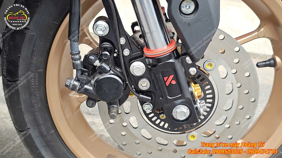 Hình ảnh chi tiết phuộc Upside Down Kingham màu đen tương thích cho phiên bản ABS của NVX V2