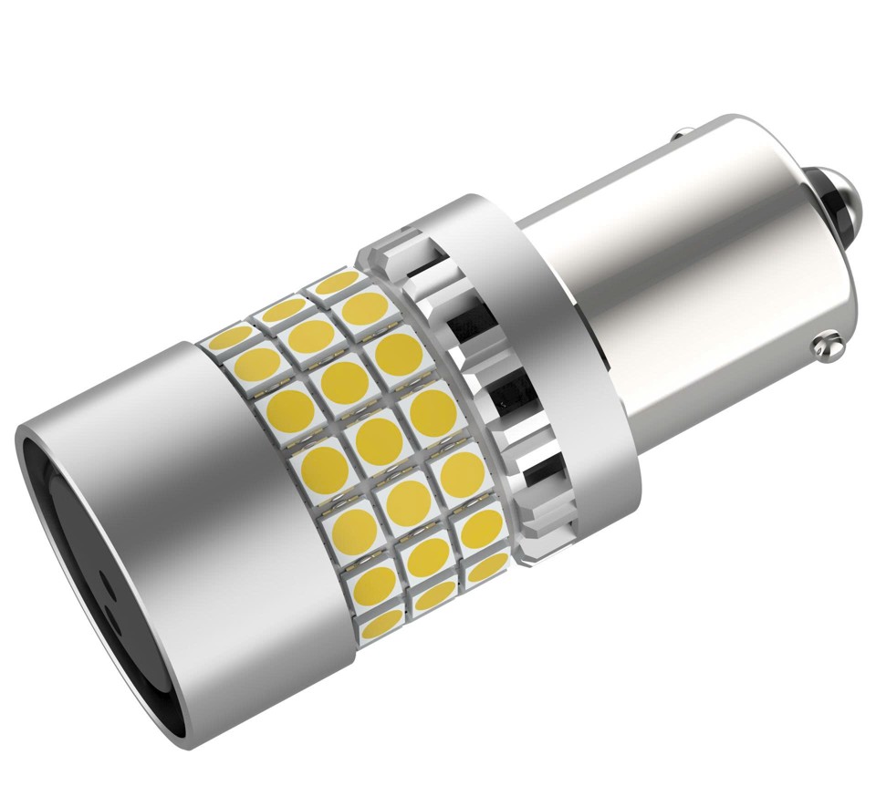 Bóng LED xi nhan HY2 chân 1156 (chân gài) thiết kế dạng trụ với 45 chip chiếu sáng 360 độ