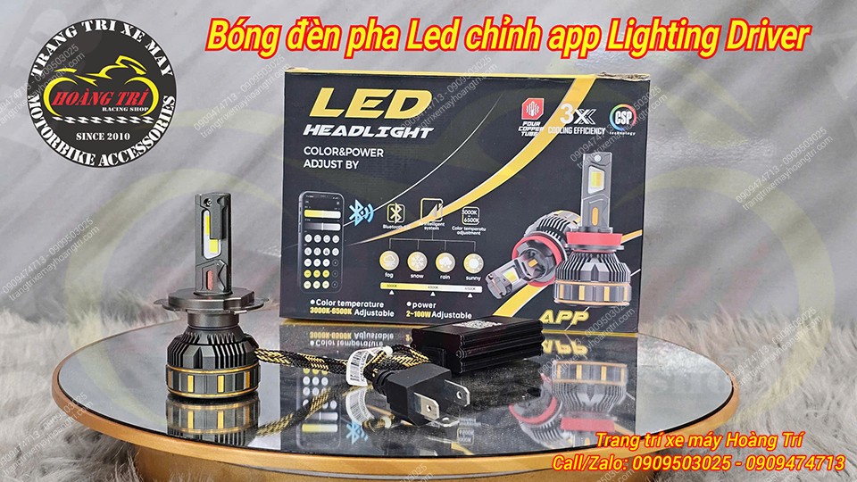 Trọn bộ LED R14 H4 85W bao gồm bóng đèn và dây nguồn kết nối đầy đủ