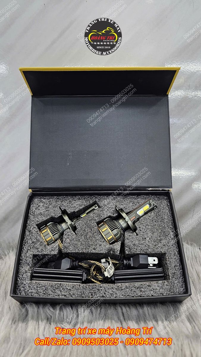 Full box sản phẩm gồm 2 bóng, phù hợp nâng cấp cho các xe sử dụng hai đèn