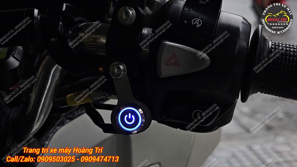 Công tắc Led đơn gắn tay lái cho ADV, hỗ trợ bật tắt đèn trợ sáng nhanh chóng, không khoan nhựa