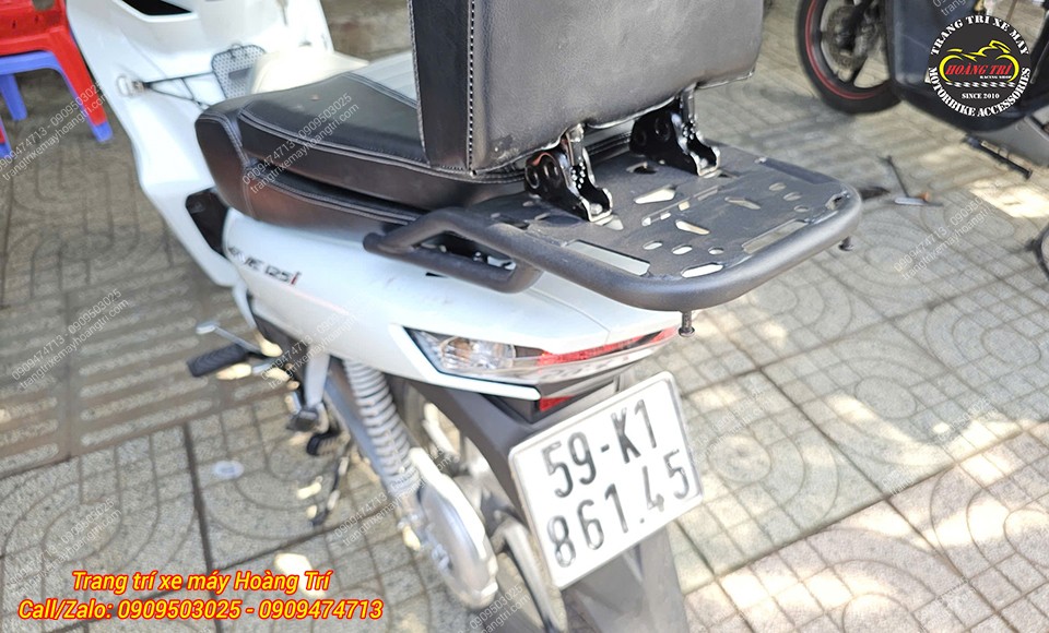 Tựa lưng bật gấp V2 kết hợp baga sau, hỗ trợ chở đồ và tựa lưng người ngồi sau