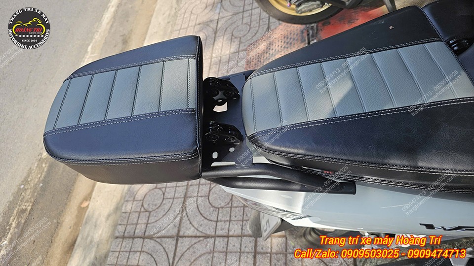 Góc nhìn từ trên xuống yên 2 tầng HTR0223 kết hợp tựa lưng bật gấp V2 cực cuốn hút