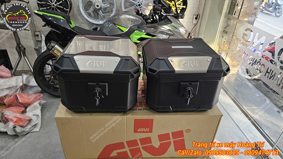 So sánh hai phiên bản thùng Givi U37A Plus và U37A tiêu chuẩn, khác biệt mặt nhôm và thiết kế