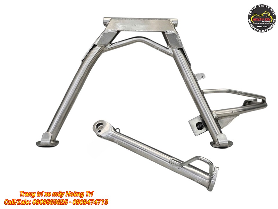 Bộ chân chống inox SH 160 gồm chống đứng và chống nghiêng, gia công tỉ mỉ