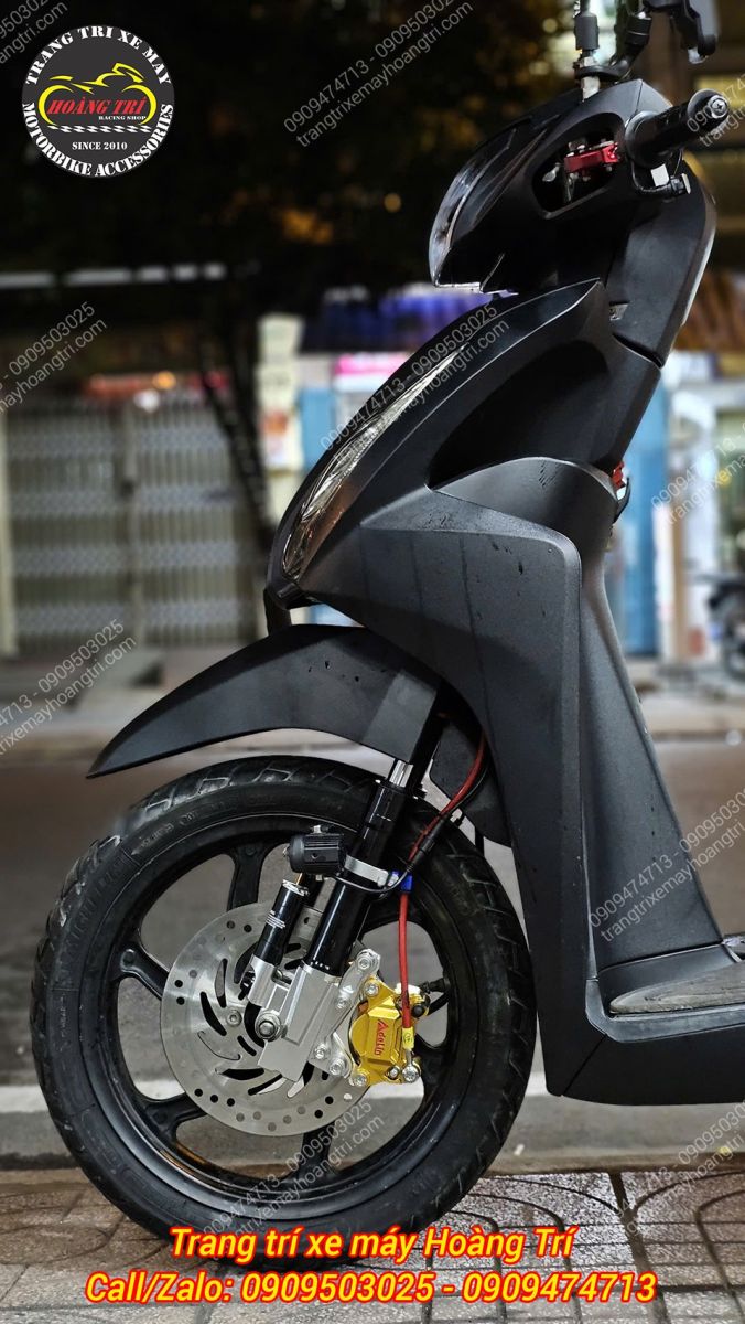 Combo Phuộc trước KingHam, Đĩa 220mm Honda, Heo dầu Adelin 2 pis - ADL 28, dây dầu Thái