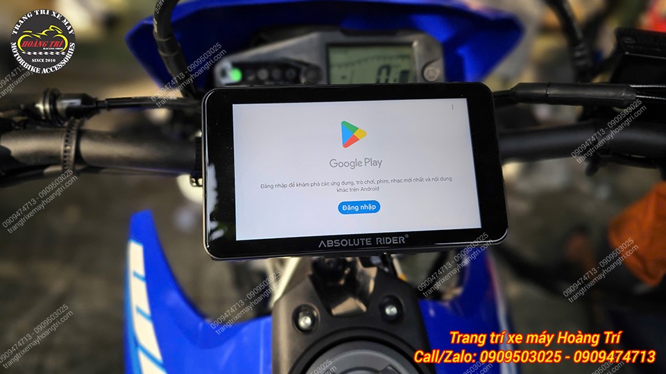 Màn hình Absolute A3 hiển thị giao diện đăng nhập Google Play, sẵn sàng cài ứng dụng