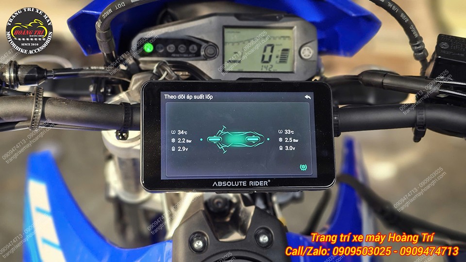 Thông số chuẩn áp suất lốp của 2 bánh, sau khi đã được bơm lên