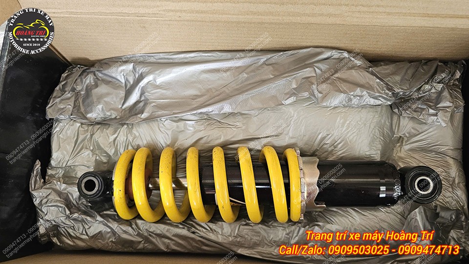 Phuộc zin lò xo vàng được đóng gói kỹ để gửi lại cho khách hàng khi trang bị phuộc Ohlins
