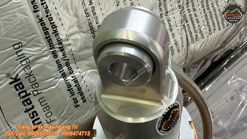 Đầu ty phuộc có mã khắc laser, dấu hiệu nhận biết hàng Ohlins chính hãng chất lượng cao