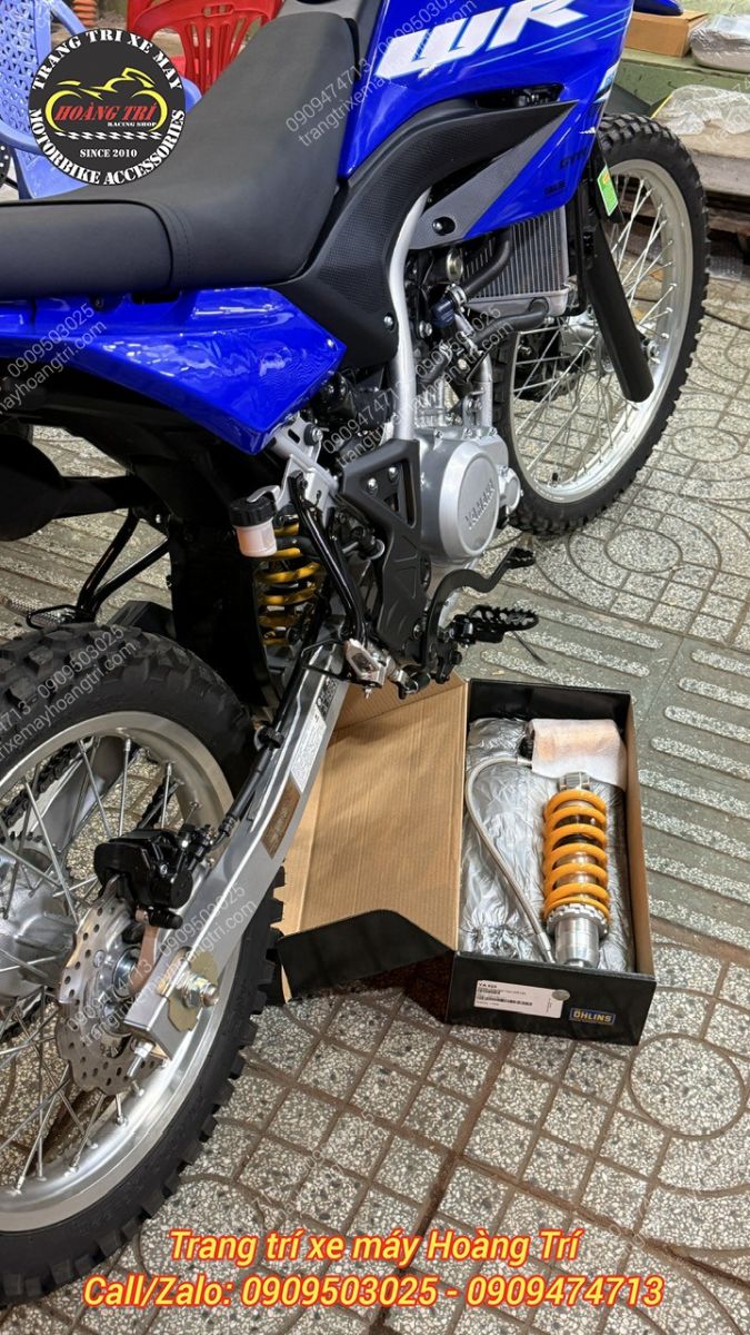 Phuộc Ohlins YA 023 mới trong hộp, sẵn sàng lắp để tăng tải và độ êm cho WR155