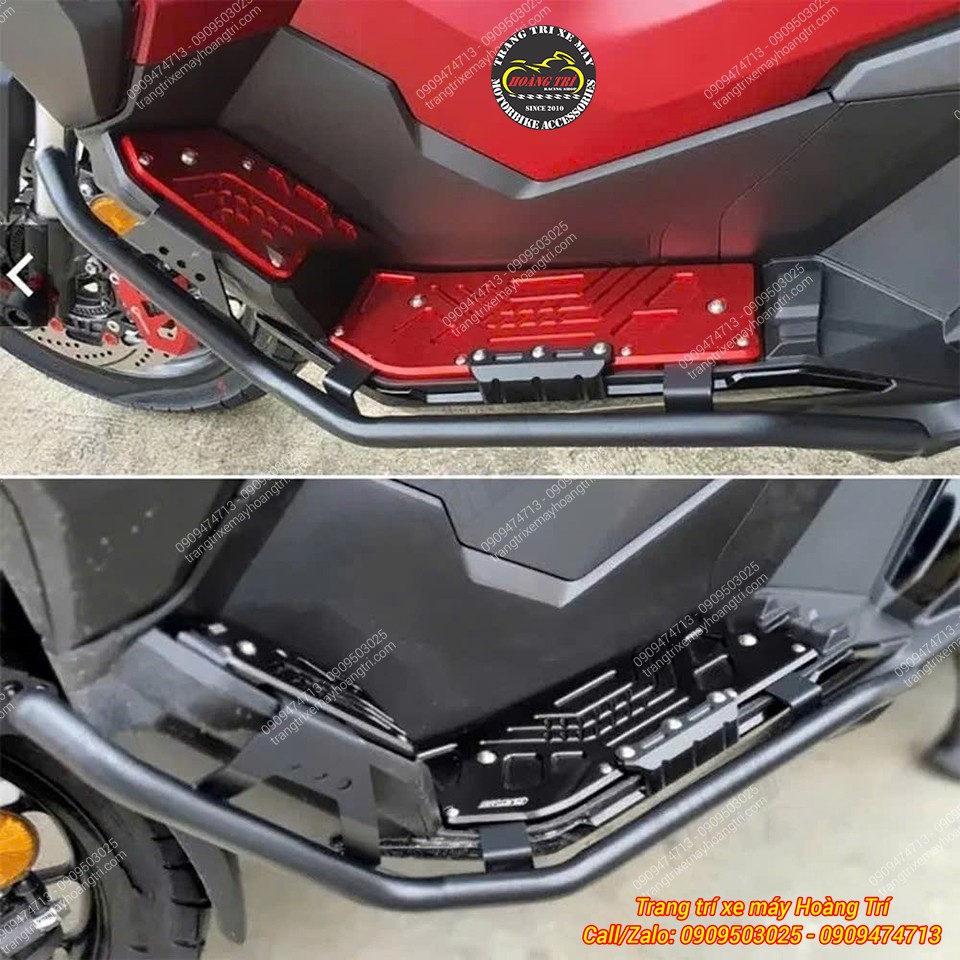 Cản bảo vệ hai bên hông ADV 350 lắp thực tế, che chắn phần thân xe và khu vực gác chân