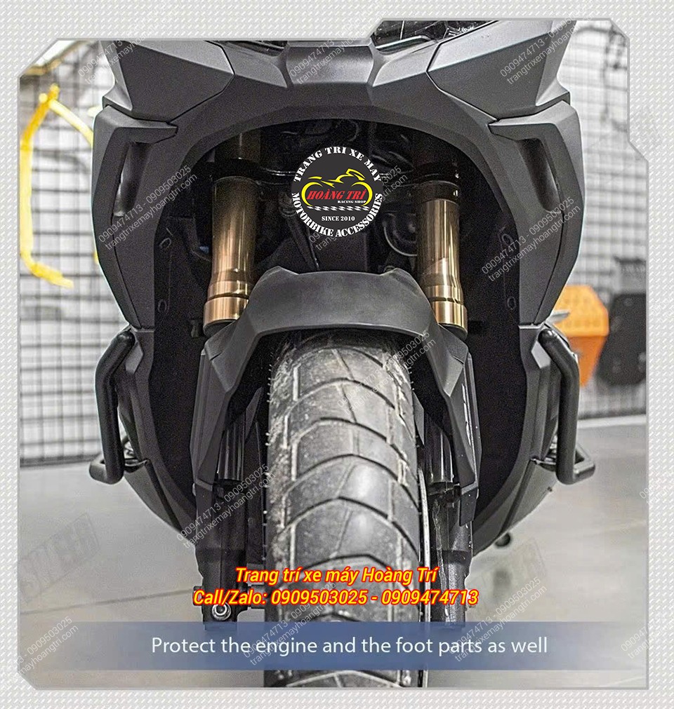 Góc nhìn trực diện hai bên hông ADV 350, hỗ trợ bảo vệ xế cưng tối đa