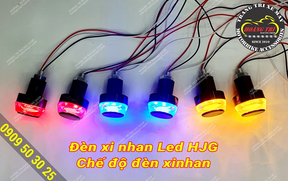 Đèn xi nhan LED gù tay lái HJG với nhiều màu sắc, hỗ trợ chế độ đèn demi và xi nhan