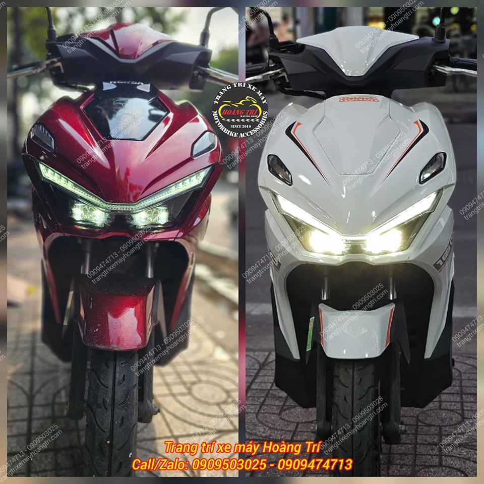 Góc trực diện chiếc Airblade 2026 sau khi được dán decal đổi màu