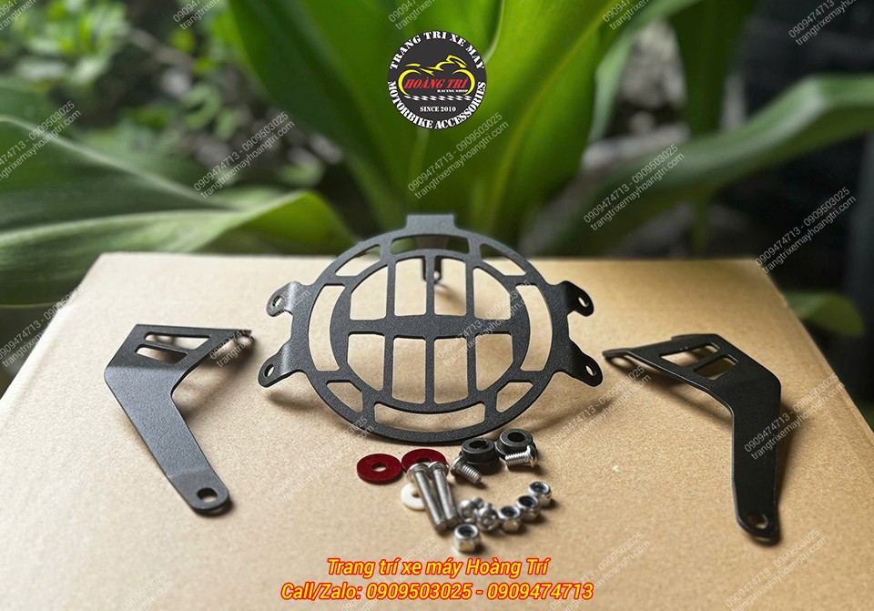 Bộ bảo vệ đèn pha CT125 LBS gồm pát, khung bảo vệ đèn pha và đầy đủ ốc lắp đặt