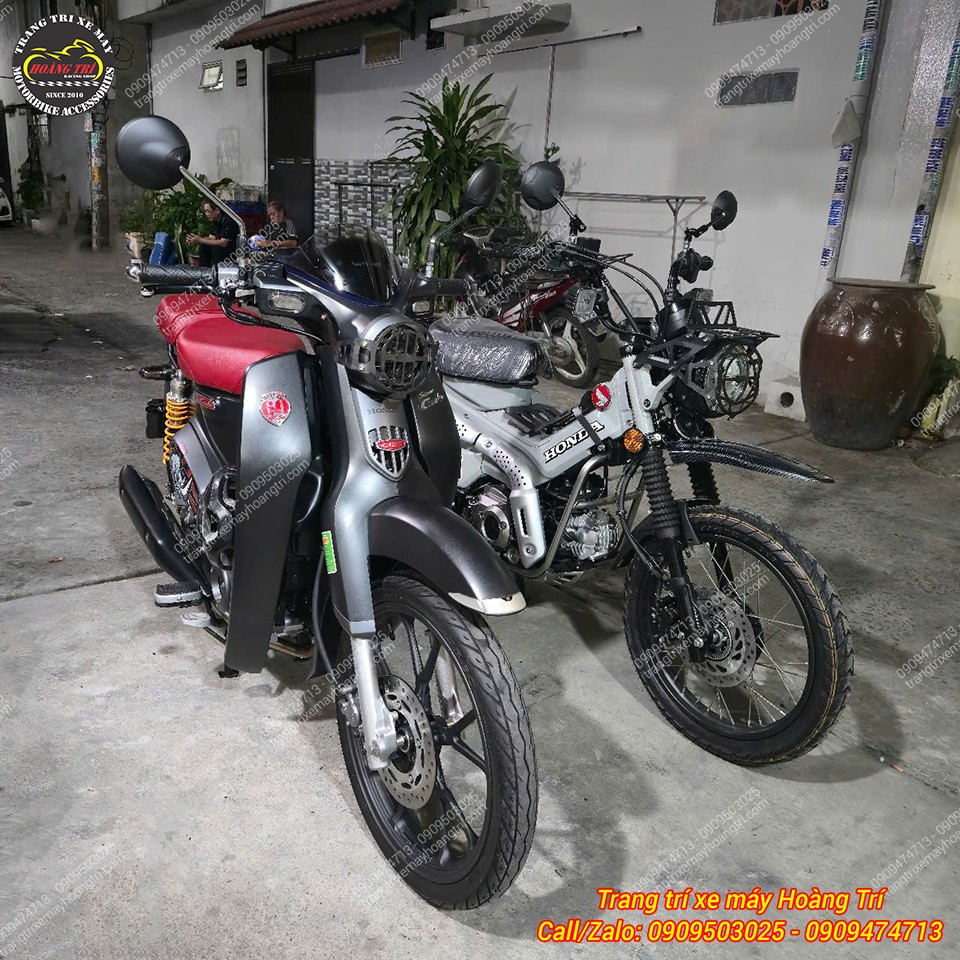 So sánh hai xe CT125 và Super Cub độ bảo vệ đèn, tạo điểm nhấn mạnh mẽ