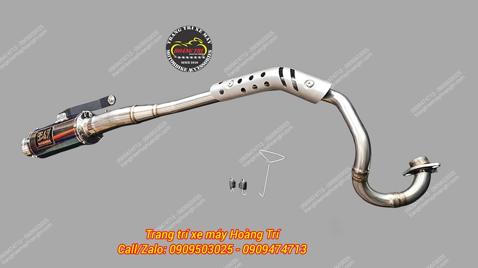 Full set pô carbon cho Honda CT125 gồm cổ pô, lon pô và phụ kiện lắp đặt đi kèm