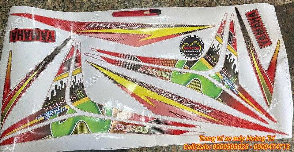 Không chỉ vậy, còn có bộ tem mới kết hợp với cánh gà Fz150 màu đỏ chất lừ