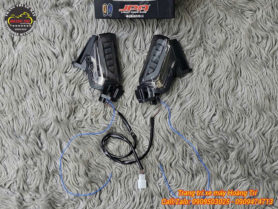 Unbox cặp đèn xi nhan trước JPA Yamaha NVX, dây giắc chuẩn zin, hỗ trợ lắp đặt nhanh chóng