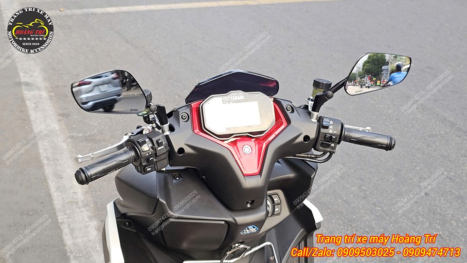 Mặt gương kính hậu H2C E3 với viền mỏng cho tầm quan sát rộng, hình ảnh rõ ràng khi lưu thông