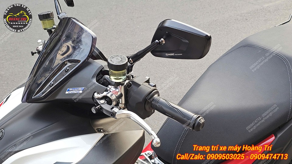 Cận cảnh tay thắng Racing Boy S1 lắp trên NVX V3, thiết kế thể thao, hoàn thiện gọn gàng